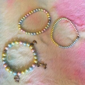Easter Pastel Bunny Beaded Bracelet Set